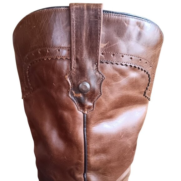 Womens Mexican Cowgirl Boots 9M Western Corral Buckle Stacked Heel Cowboy Mexico - Picture 7 of 14